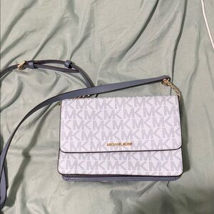 Michael Kors Monogram Blue and White Crossbody Bag